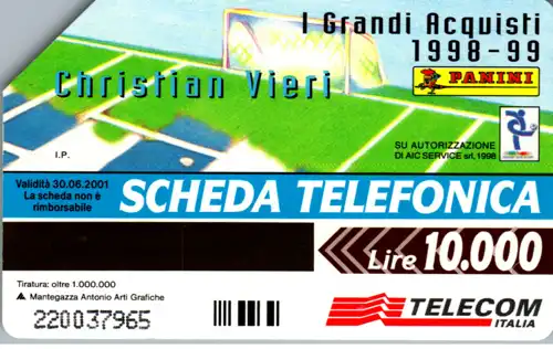 15800 - Italien - Panini , Christian Vieri , Football