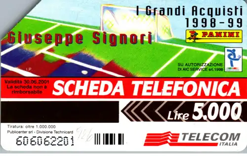 15804 - Italien - Panini , Guiseppe Signori , Football