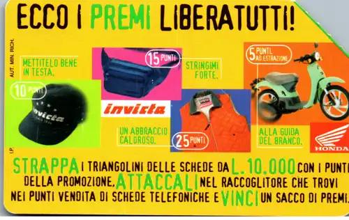15838 - Italien - Ecco i Premi Liberatutti , Invicta , Honda