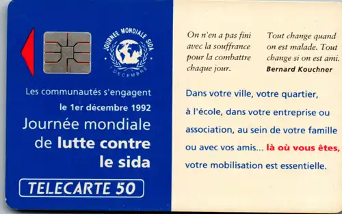 15899 - Frankreich - Telecarte , Sida Info Service , Journee mondiale de lutte contre le sida