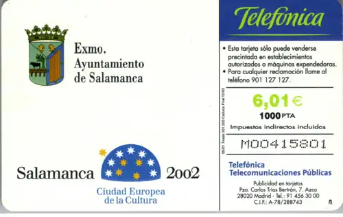15906 - Spanien - Salamanca 2002 , Ciudad Europea de la Cultura