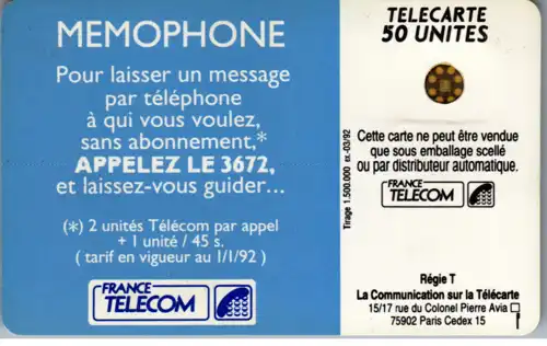 15912 - Frankreich - Memophone 3672