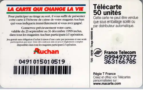15937 - Frankreich - Auchan , La Carte qui Change la vie