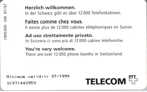 15941 - Schweiz - Herzlich willkommen , Telefonkabine