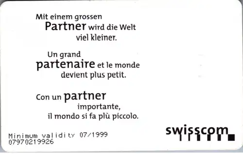 15952 - Schweiz - Mit einem grossen Partner wird die Welt viel kleiner