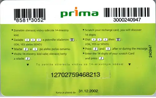 15994 - Slowakei - Prima 199 small Globtel