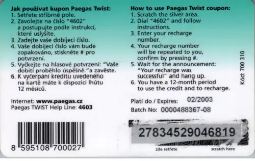 15999 - Tschechien - Twist , Paegas