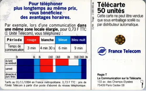 16014 - Frankreich - Pour Telephoner choisissez votre heure