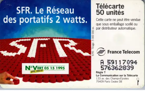 16017 - Frankreich - SFR , Et si Vous telephoniez avec un portatif 2 watts