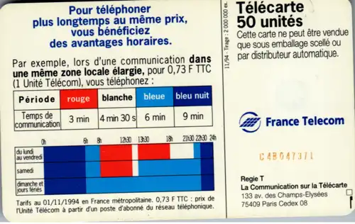 16040 - Frankreich - Pour Telephoner choisissez votre heure