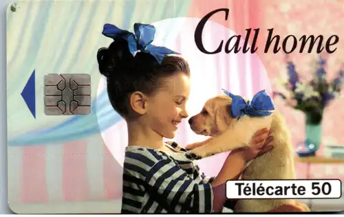 16044 - Frankreich - Call Home , Mädchen , Hund