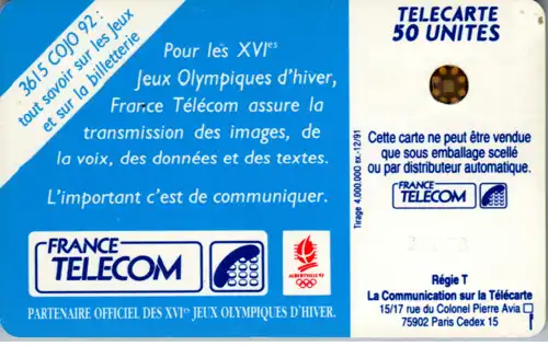 16095 - Frankreich - Pour les XVI Jeux Olympiques d' hiver , Ski
