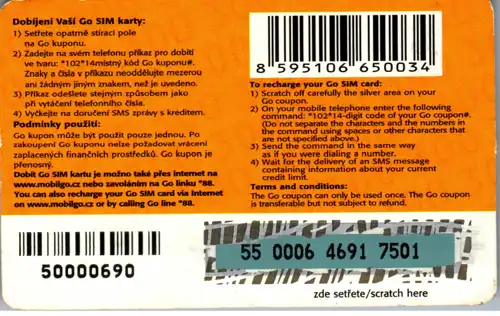 16117 - Tschechien - Go SIM Card