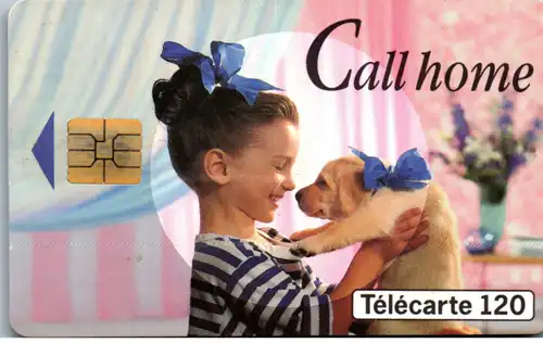 16135 - Frankreich - Call Home , Mädchen , Hund