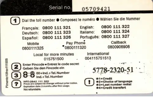 15373 - Schweiz - Pimento , OK Telecom