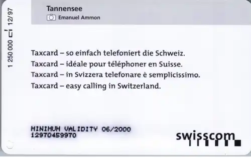 15393 - Schweiz - Swisscom Taxcard , Tannensee