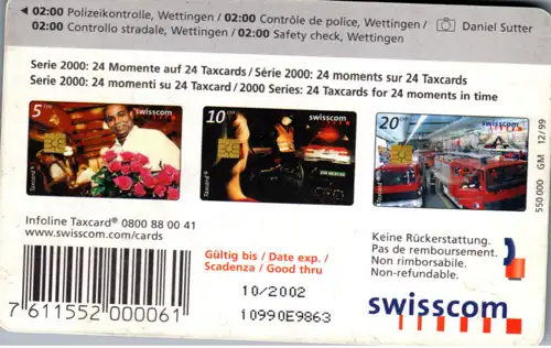 15399 - Schweiz - Swisscom Taxcard , Polizeikontrolle Wettingen