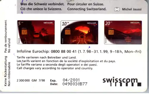 15425 - Schweiz - Swisscom Taxcard , Was die Schweiz verbindet