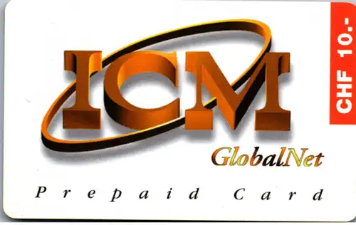 15426 - Schweiz - ICM Globalnet , Prepaid Card