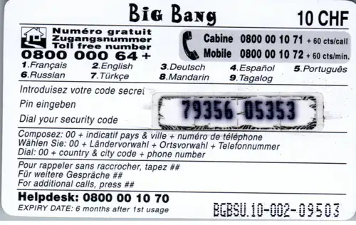 15432 - Schweiz - Big Bang