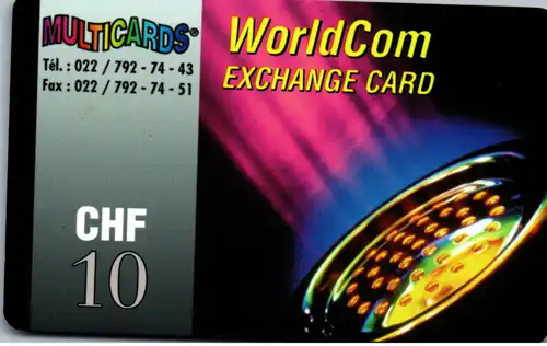 15443 - Schweiz - World Com Excharge Card , Multicards