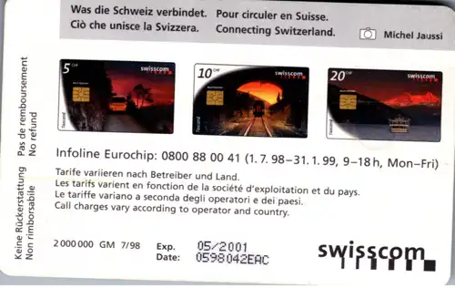 15452 - Schweiz - Swisscom Taxcard , Was die Schweiz verbindet