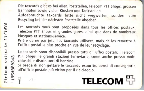 15454 - Schweiz - Swiss Telecom p-taxcard , 5 Fr 1996