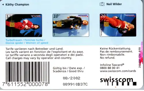 15455 - Schweiz - Swisscom Taxcard , Käthy Champion