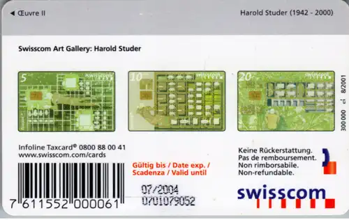 15457 - Schweiz - Swisscom Taxcard , Harold Studer