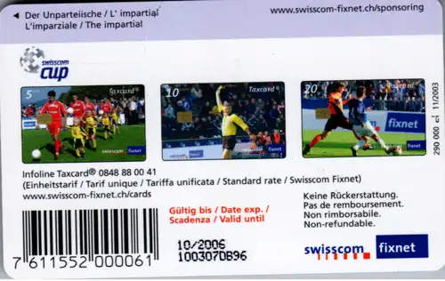 15464 - Schweiz - Swisscom Fixnet Taxcard , Der Unparteiische