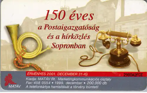 15486 - Ungarn - A soproni Postapalota , 150 eves