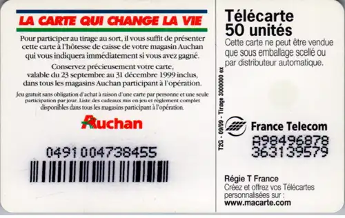 16562 - Frankreich - La Carte qui Change la vie , Auchan