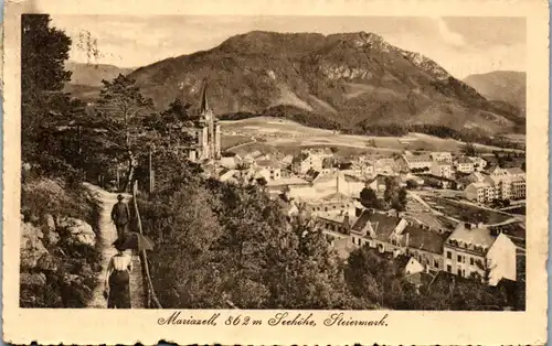 21358 - Steiermark - Mariazell , Gehsteig , Panorama - gelaufen 1914