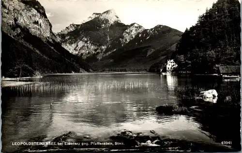 21403 - Steiermark - Eisenerz , Leopoldsteinersee gegen Pfaffenstein - gelaufen 1958