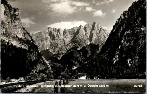 21404 - Steiermark - Gesäuse , Station , Eingang mit Hochtor u. Ödstein - nicht gelaufen 1958