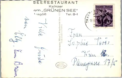 21408 - Steiermark - Tragöss Oberort mit Grüner See - gelaufen 1959