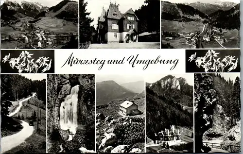 21413 - Steiermark - Mürzsteg mit Umgebung , Mehrbildkarte - gelaufen