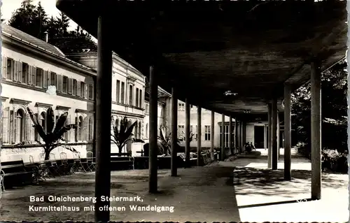 21416 - Steiermark - Bad Gleichenberg , Kurmittelhaus mit offenen Wandelgang - gelaufen 1954