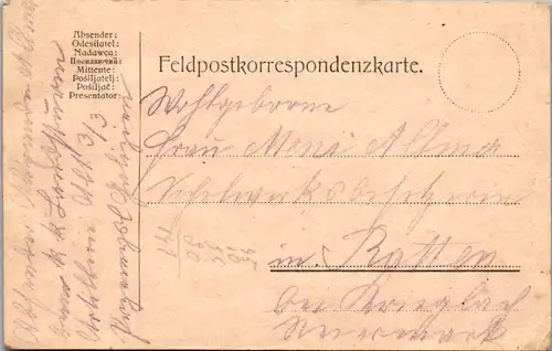 21439 - Russland - Feldpost , Russland - Österreich , Ratten bei Krieglach - gelaufen 1914