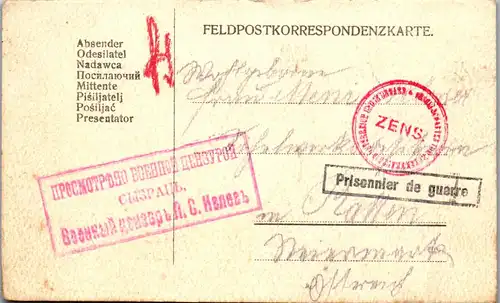 21440 - Russland - Feldpost , Russland - Österreich , Ratten bei Krieglach , Zensur Stempel , Prisennier de guerre - gelaufen