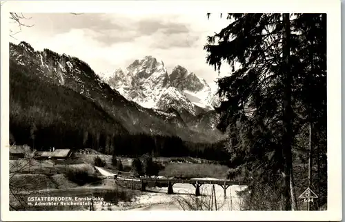 21448 - Steiermark - Gesäuse , Wenig , Gstatterboden , Ennsbrücke mit Admonter Reichenstein - nicht gelaufen