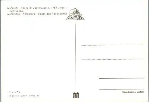 21456 - Italien - Passo di Costalunga verso il Catinaccio , Karerpass gegen den Rosengarten - nicht gelaufen