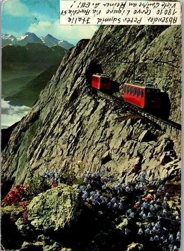 21483 - Schweiz - Alpnachstad , Pilatus Kulm , Zahnradbahn - gelaufen 1977