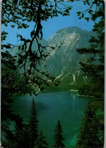 21485 - Italien - Lago di Braies , Croda del Beco , Pragsersee gegen Seekofel - gelaufen 1981