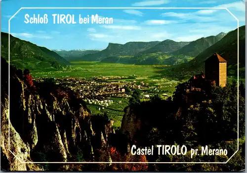 21494 - Italien - Meran , Schloss Tirol , Castel Tirolo , Etschtal , Val d' Adige - gelaufen