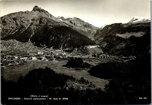 21503 - Italien - Brusson , Scorcio panoramico , Mont Goa , Valle d' Aosta - gelaufen 1962