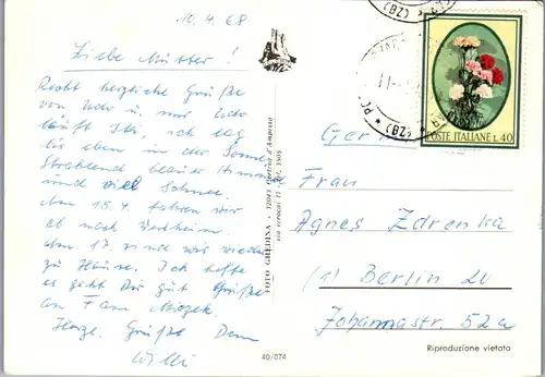 21529 - Italien - Passo Gardena , Grödner Joch , Seilbahn , Auto , Käfer - gelaufen 1968