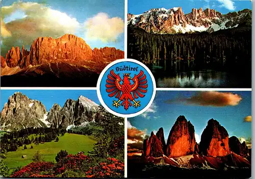 21544 - Italien - Seiser Alpe , Langkofelgruppe , Karersee mit Latemar , Drei Zinnen , Carezza , Lavaredo - nicht gelaufen
