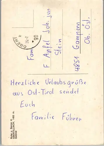 21554 - Tirol - Obertilliach , Rodarm - gelaufen