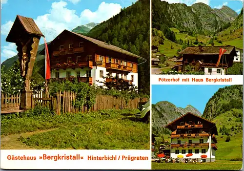 21556 - Tirol - Prägarten Hinterbichl , Gästehaus Bergkristall , Pötzerhof mit Haus Bergkristall , Dorer - gelaufen 1970